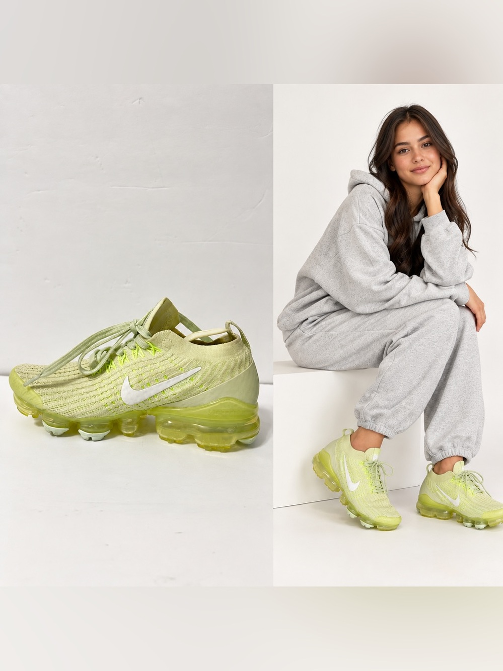 Nike Air Vapormax Flyknit 3 JADE AURA Ghost Green White AJ6910-300 Women's 6